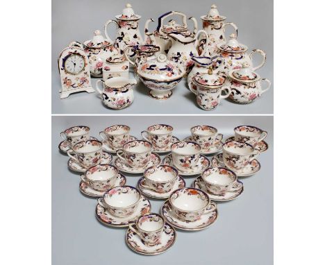Modern Masons Pottery "Mandalay" Pattern, a collection of tea and coffee wares, including two coffee pots and covers, two tea