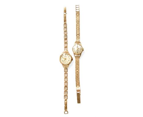 Two Lady's 9 Carat Gold Wristwatch, Signal Avia and Rotary (2)