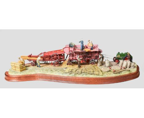 Border Fine Arts 'The Threshing Mill', model No. B0361 by Ray Ayres, Millenium limited edition 458/600, on wood base, with bo