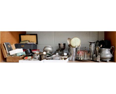 A Collection of Assorted Silver Plate, including various tea and coffee-wares; drinkwares and other items Together With assor