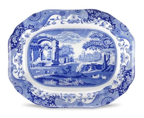 Spode "Blue Italian" Pottery; a comprehensive collection, many pieces boxed, including; meat dish, strawberry set, 6 breakfas