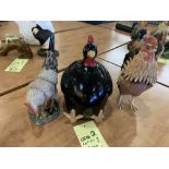 Lot de 3 déco Poules / coq