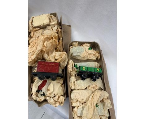 Chad Valley tin plate 0 Gauge rolling stock, tankers, open goods and BR containers, 25 in total     condition 1-2    1173