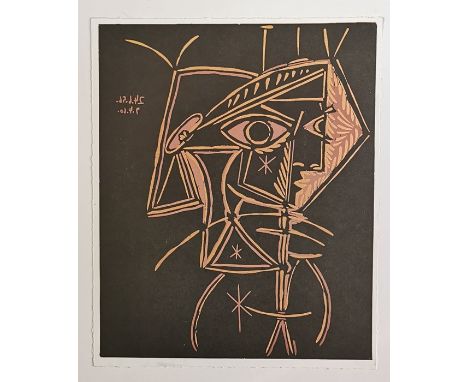 After Pablo Picasso, Female Bust, 1962, Linocut, 27cm by 22cm.Provenance Goldmark Art