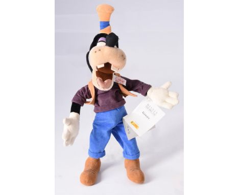 
	
		STEIFF, GOOFY, 00961, DISNEY SHOWCASE COLLECTION, CIRCA 2002
		Limited edition of 2,000, black mohair with purple fabric