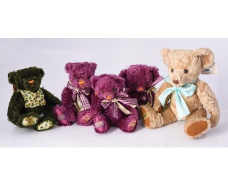 
	
		MERRYTHOUGHT, MILLENNIUM, THREE AMETHYST MOHAIR BEARS, CIRCA 1999
		Comprising Millennium Cheeky Bear, 9in (23cm); Mille