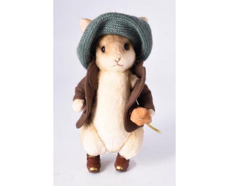 R. JOHN WRIGHT, BENJAMIN BUNNY, 1028/1500, CIRCA 2001 Shaded beige and brown mohair, with brown felt coat, wool tam-o-shanter