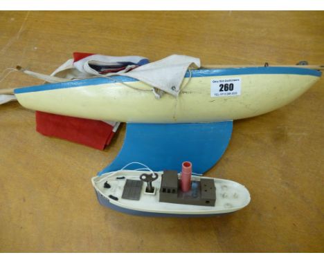 MODEL BOAT AND A CLOCKWORK BOAT