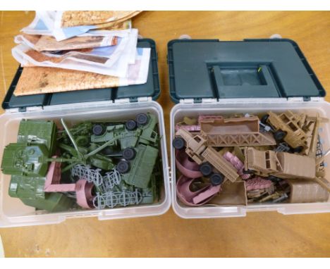 2 BOXES OF ASSORTED ARMY VEHICLES