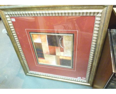 Large modern print with silvered frame, 94 x 94