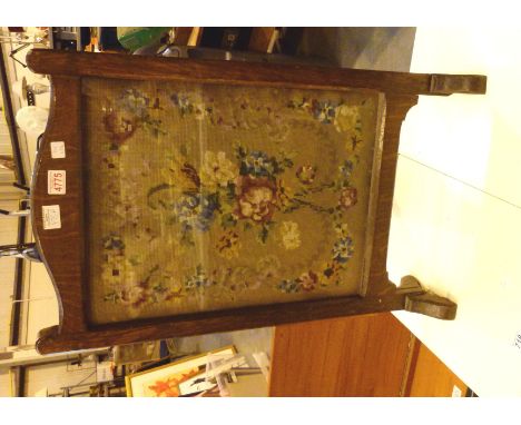 Tapestry oak framed firescreen 