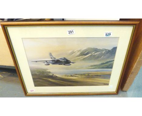 Framed and glazed print of Royal Air Force jet by John Rayson
