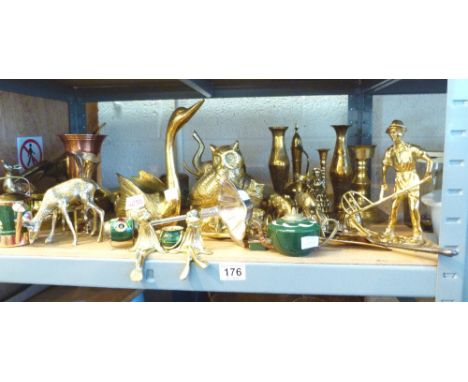 Shelf of mixed brass