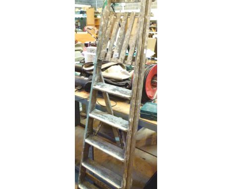 Pair of wooden step ladders