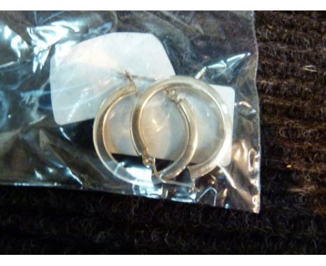 Sterling silver heavy hoop earrings 