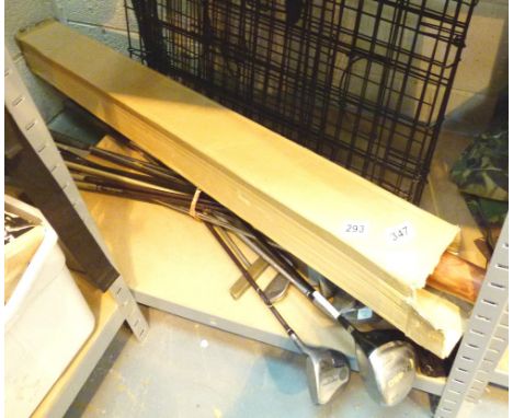 Australian didgeridoo and collection of golf clubs