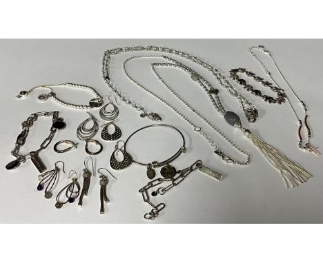 Costume Jewellery - assorted necklaces, earrings, bangle; qty 