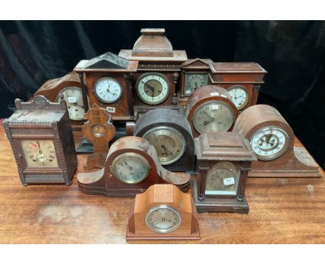Clocks - early to mid 20th century mantel clocks, others, architectural, etc (13) 