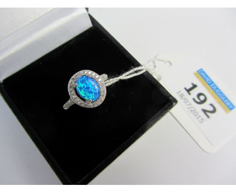 Opal dress ring stamped 925