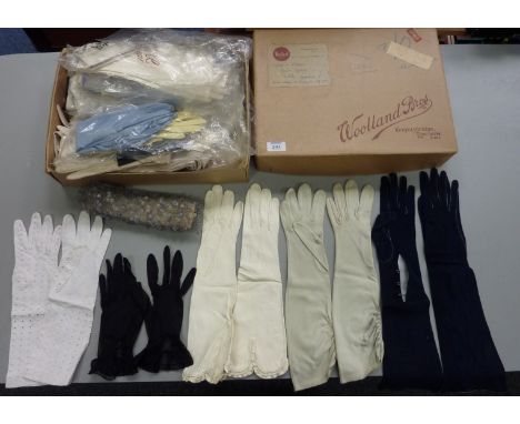 Vintage clothing - collection of ladies gloves in Wolland Bros Ltd, of Knightsbridge box

Provenance: Charlotte Louise Adela 