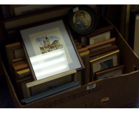 Frank Sutcliffe and other pictures and prints in one box