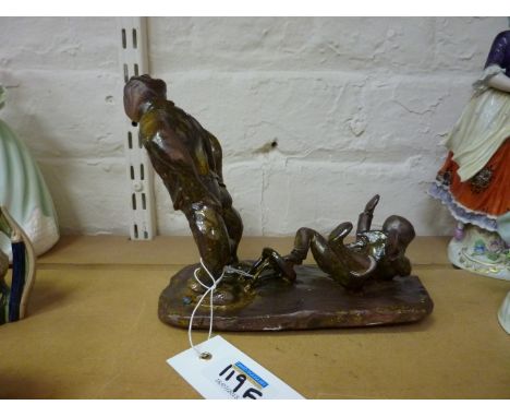 'The Joker' Eskdale Studios hand modelled ceramic sculpture with tenmoko glaze