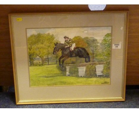 Cross Country Event, watercolour signed and dated D M Alderson Condition Report Some foxing to the sky