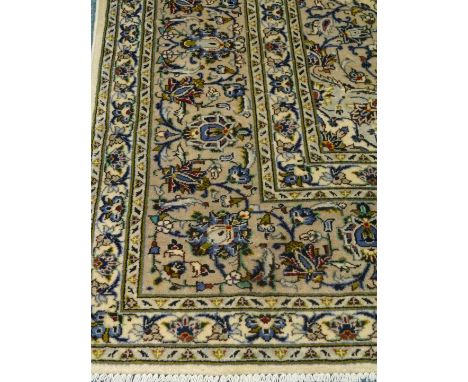 Persian Kashan beige ground rug carpet, 352cm x 245cm