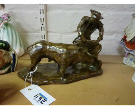 'The Matador' Eskdale Studios hand modelled ceramic sculpture with tenmoko glaze