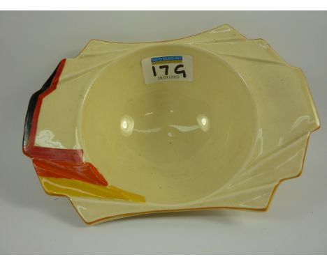 Clarice Cliff 'Blocks' pattern daffodil shape grapefruit bowl 