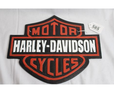 Cast iron Harley Davidson sign 