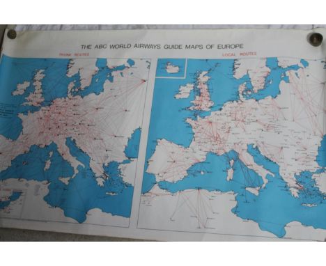 Vintage wall poster: ABC World Travel Guide Maps of Europe: Trunk Routes and Local Routes, 76 x 125cm. Such posters are curre