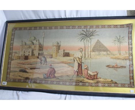 An Egyptian tapestry picture - Nile and pyramids scene 