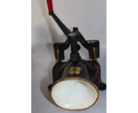 A lot: Spong no 3 coffee hand grinder with vice attachment; French press coffee maker: a collection of bone china mugs - incl