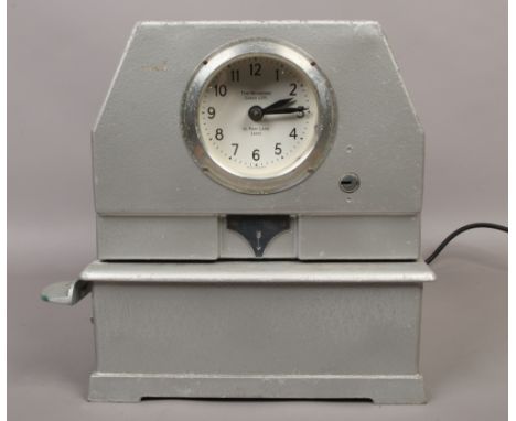 Time recorder of Leeds electric clocking in time clock.Condition report intended as a guide only.Not tested.