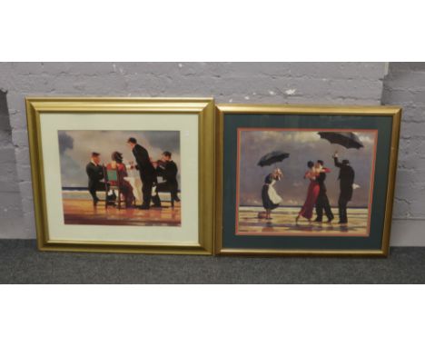 After Jack Vettriano, two large framed prints.