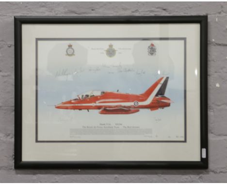 A Royal Air Force 75th Anniversary Ltd edition framed print, signed by the 1993 team.