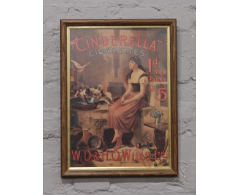 A framed W.D &amp; H.O Wills Ltd advertising print 'Cinderella' cigarettes.