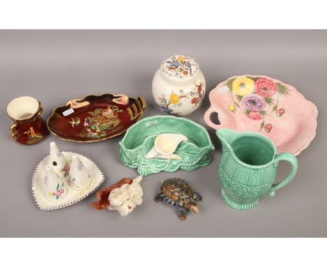 A group of ceramics to include Carlton ware Mikado, Poole, Sylvac etc.