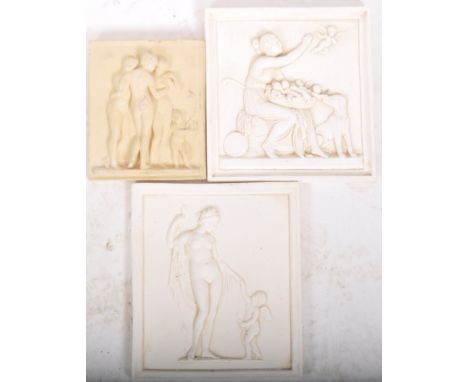 A series of 20th Century composite classical panels of square form. Comprises an example depicting the Three Graces, another 