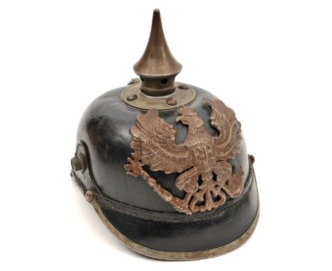 A similar Prussian pickelhaube, the inside of the skull with size only. Basically GC (no rosette or chinstrap, the lining sli
