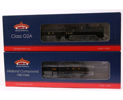 2 Bachmann Branch-Line OO gauge steam locomotives. LMS Midland Compound 4-4-0 tender locomotive (31-931) RN 1189 in unlined b