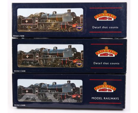 3 Bachmann Branch-Line OO gauge tender locomotives. 3x N class 2-6-0 – SR (32-160) RN 1406 with slope sided tender and withou