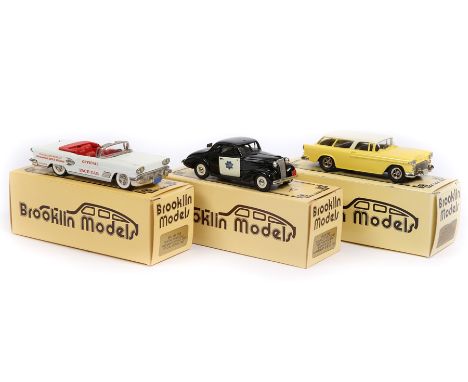 3 Brooklin Collection. 1937 Chevrolet Coupe Police Car BRK4X. SFBBC Anniversary Special 1991. In black with grey interior, wh