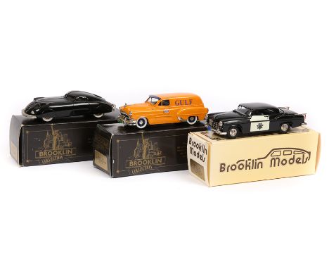 3 Brooklin Collection. 1955 Chrysler C300 BRK19x. Police Pursuit Car. SFBBC 1994. In black, grey interior, white doors, with 
