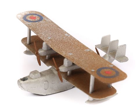 Dinky Toys Singapore Flying Boat (60h). Cast fuselage, tinplate wings, with four two bladed propellers, early example without