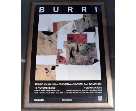 A gallery poster for Burri, 98x67cm, together with 'Re-found Candlesticks' gallery poster, 69x49cm