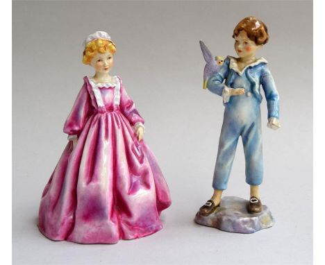 Two Royal Worcester figurines to include ''The Parakeet'' No: 3087, modelled by EFG Doughty and ''Grandmothers dress'' No: 30