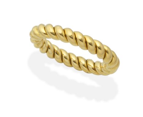 ROPETWIST BANGLEThe hinged bangle of ropetwist form, rubbed signature, French import marks, inner diameters 6.0cm x 5.0cmFor 
