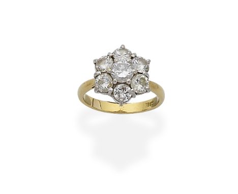 DIAMOND CLUSTER RINGSet with brilliant-cut diamonds, diamonds approx. 2.00cts total, ring size approx. LFor further informati